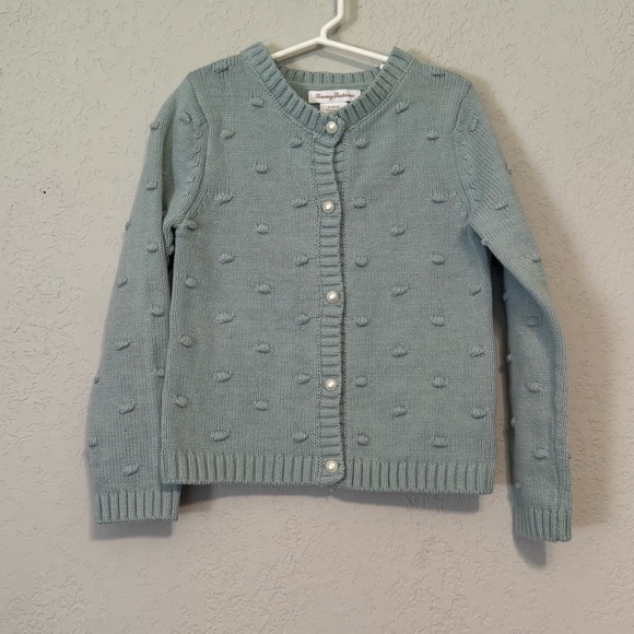 Kid's Tommy Bahama Mint Cardigan Sweater with Pearl Buttons - Picture 2 of 9